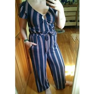 Red white & blue pinstripe jumpsuit